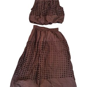 Chic Brown Skirt Set